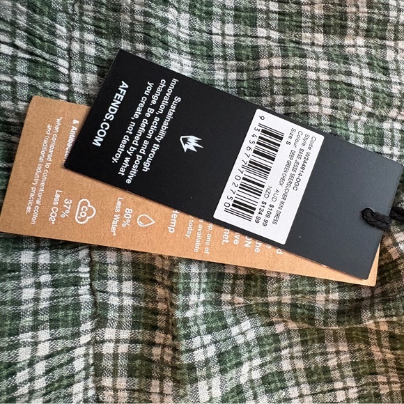 Afends ‘BASE JESSE’ Green Plaid Mini Dress - Picture 4 of 5
